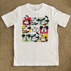 Disney Kids White Tee with Colorful Mickey Mouse Panels